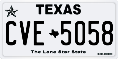 TX license plate CVE5058
