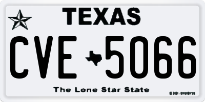 TX license plate CVE5066