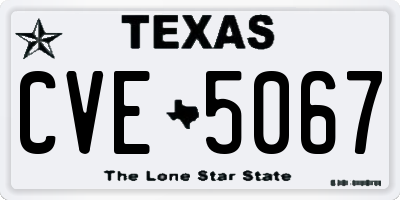 TX license plate CVE5067