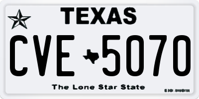 TX license plate CVE5070