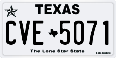 TX license plate CVE5071