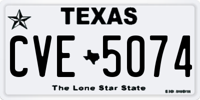 TX license plate CVE5074