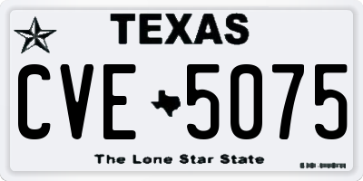 TX license plate CVE5075