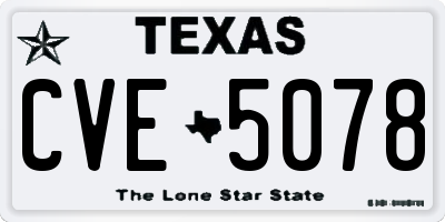 TX license plate CVE5078