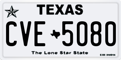TX license plate CVE5080