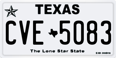 TX license plate CVE5083