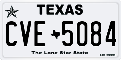 TX license plate CVE5084