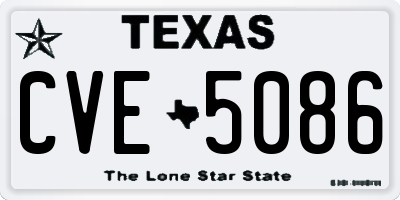 TX license plate CVE5086