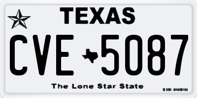 TX license plate CVE5087