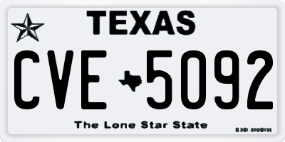 TX license plate CVE5092