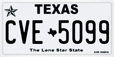 TX license plate CVE5099