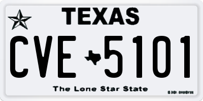TX license plate CVE5101