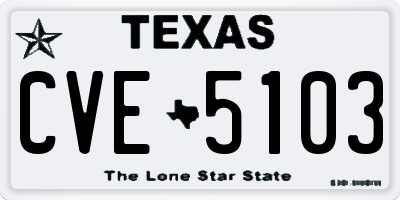 TX license plate CVE5103