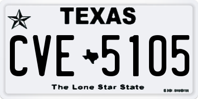 TX license plate CVE5105