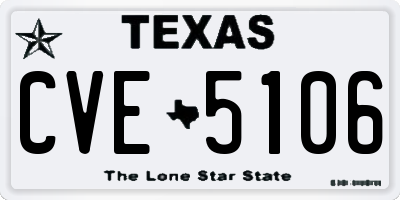 TX license plate CVE5106