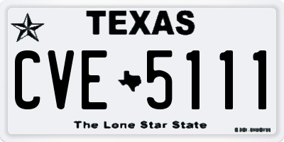 TX license plate CVE5111