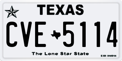 TX license plate CVE5114