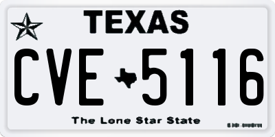TX license plate CVE5116
