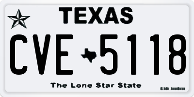 TX license plate CVE5118