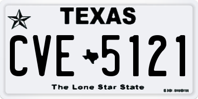 TX license plate CVE5121