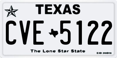 TX license plate CVE5122