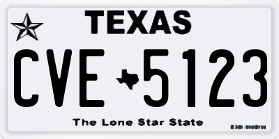 TX license plate CVE5123
