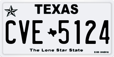 TX license plate CVE5124