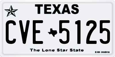 TX license plate CVE5125