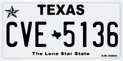 TX license plate CVE5136