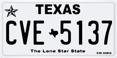 TX license plate CVE5137