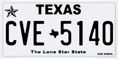 TX license plate CVE5140