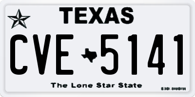 TX license plate CVE5141