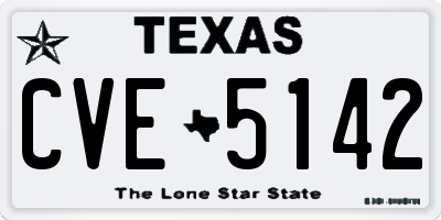 TX license plate CVE5142