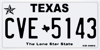 TX license plate CVE5143