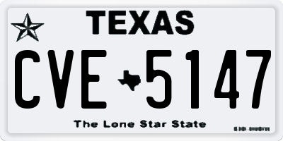 TX license plate CVE5147