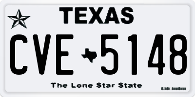 TX license plate CVE5148