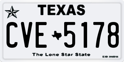 TX license plate CVE5178