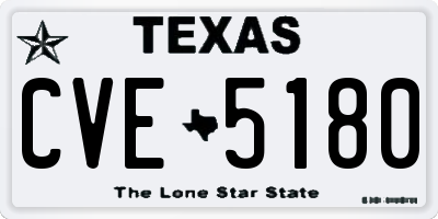 TX license plate CVE5180