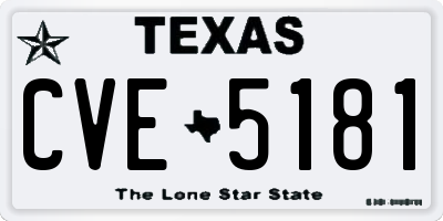 TX license plate CVE5181