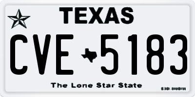 TX license plate CVE5183