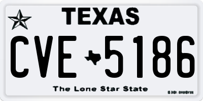 TX license plate CVE5186