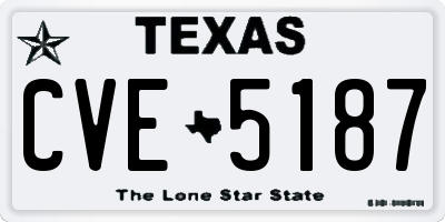 TX license plate CVE5187