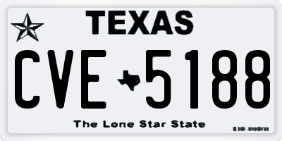 TX license plate CVE5188