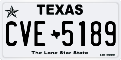 TX license plate CVE5189