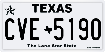 TX license plate CVE5190