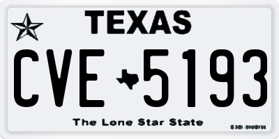 TX license plate CVE5193