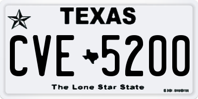 TX license plate CVE5200