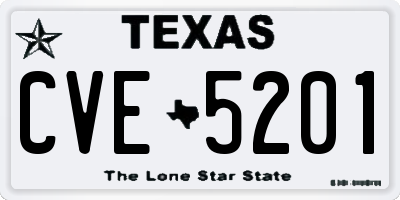 TX license plate CVE5201