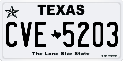 TX license plate CVE5203