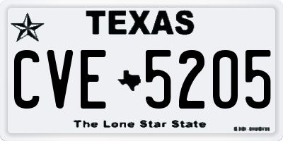 TX license plate CVE5205
